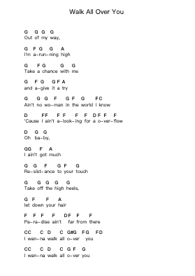 Walk All Over You Piano letter notes by AC/DC - Arr.Nickkirk Inje