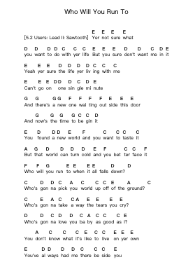 Who Will You Run To 鋼琴字母譜由 Heart - 編曲 Mattvelt