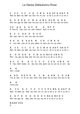 La Danza Dellautunno Rosa Piano letter notes by Talco - Arr.Parwylde Keatswood
