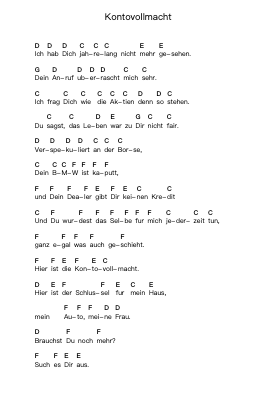 Kontovollmacht पियानो पत्र नोट्स द्वारा Die Ärzte - Arr.Yorknor