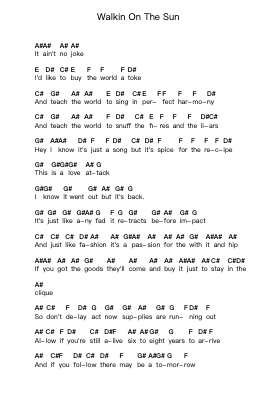 Walkin On The Sun โน้ตตัวอักษรเปียโนโดย Smash Mouth - Arr.Hedbraith