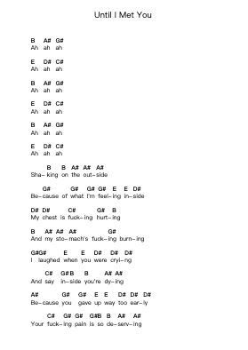 Until I Met You 鋼琴字母譜由 Mest - 編曲 Pullzie Willmiles