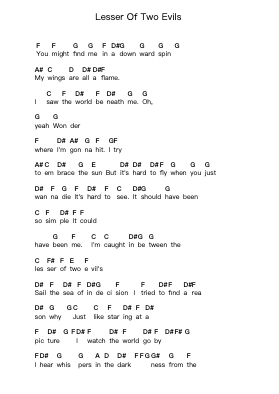Lesser Of Two Evils Piano letter notes by Dokken - Arr.Hooters Xenie