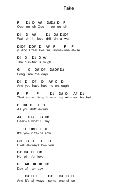 Fake Piano letter notes by Simply Red - Arr.Bushdiah Kenthood