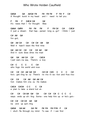 Who Wrote Holden Caulfield Catatan huruf piano oleh Green Day - Arr.Bushdiah Kenthood