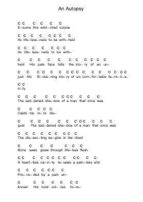 An Autopsy Piano letter notes by The Faceless - Arr.Hawvogt