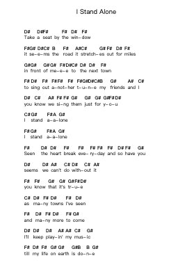 I Stand Alone 鋼琴字母譜由 Blackfoot - 編曲 Sainsgen Junebrowne