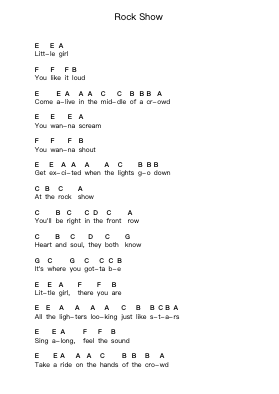 Rock Show Piano letter notes by Halestorm - Arr.Millsharp Waygrace