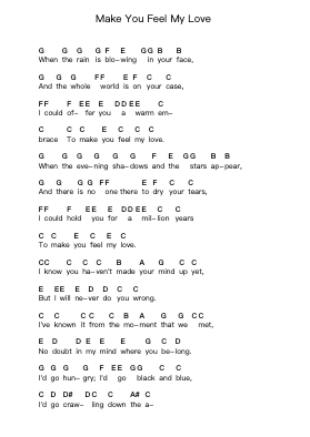 Make You Feel My Love Note letterarie per pianoforte di Adele - Arr.Whitebey