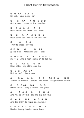 I Cant Get No Satisfaction Ghi chú đàn piano bởi Cat Power - Arr.Daijohn Brookebraith