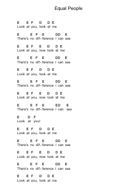Equal People 钢琴字母谱由 D.R.I. - 编曲 Rebar Mulin