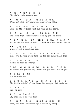 17 Piano letter notes by Kings of Leon - Arr.Swinria