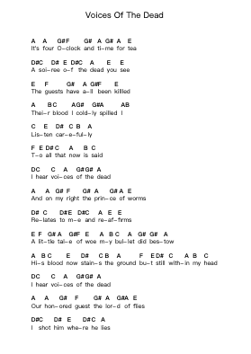 Voices Of The Dead Piano letter notes by Misc Originals - Arr.Lesdes Sadel