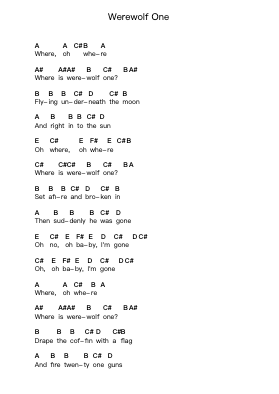 Werewolf One Catatan huruf piano oleh Riverdales - Arr.Felnah Puvien