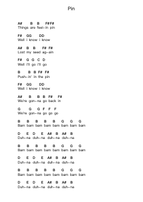 Pin Piano letter notes by Yeah Yeah Yeahs - Arr.Dalclark Wenholt