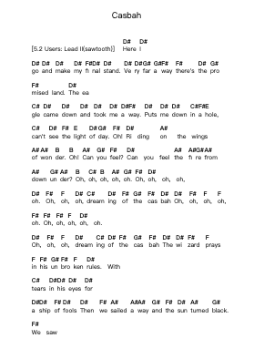 Casbah ピアノの音符 by Axel Rudi Pell - Arr.Hason