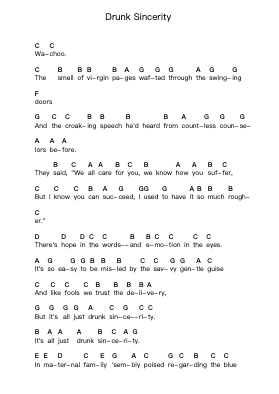Drunk Sincerity Catatan huruf piano oleh Bad Religion - Arr.Davepeare