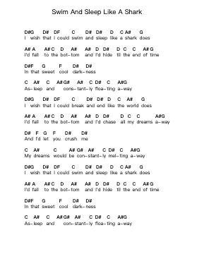 Swim And Sleep Like A Shark Piano letter notes by Unknown Mortal Orchestra - Arr.Warges Morestone