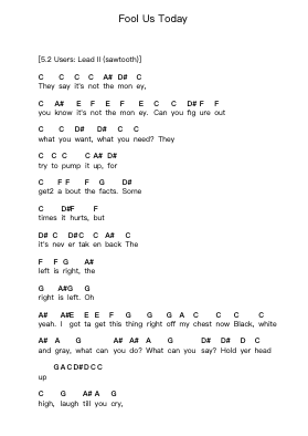 Fool Us Today 鋼琴字母譜由 Mr. Big - 編曲 Ianruth Xalain