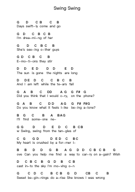 Swing Swing ピアノの音符 by The All-American Rejects - Arr.Francespkins Vicpham