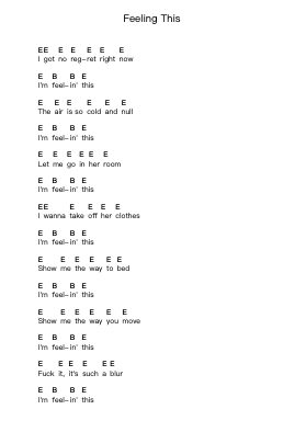 Feeling This ピアノの音符 by Blink-182 - Arr.Hamclaire