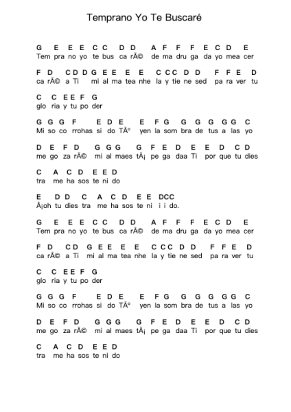Temprano Yo Te Buscaré Piano letter notes by Marcos Witt - Arr.Barthart Aswat