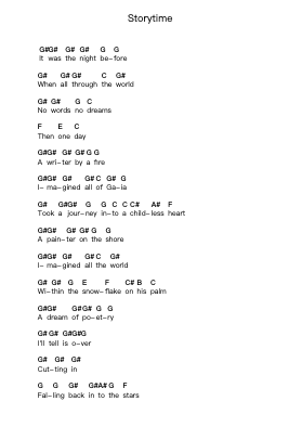 Storytime Piano letter notes by Nightwish - Arr.Noelpiers Sonmann