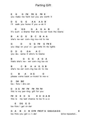 Parting Gift Piano letter notes by InMe - Arr.Debhum Browntor
