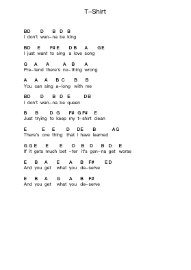 T-Shirt Nota surat piano oleh Foo Fighters - Arr.Feleste Johnren