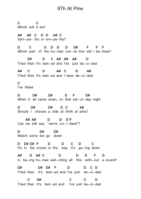 9Th At Pine Piano letter notes by Less Than Jake - Arr.Georpir Manback
