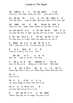 Lonely Is The Night ピアノの音符 by Billy Squier - Arr.Huttbins