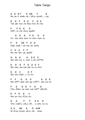 Takie Tango पियानो पत्र नोट्स द्वारा Budka Suflera - Arr.Boycegold