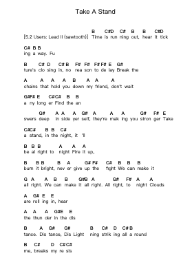 Take A Stand Piano letter notes by Triumph - Arr.Bownio Elroytier