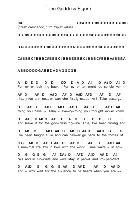 The Goddess Figure Piano letter notes by Darkest Hour - Arr.Inmark Ausbrooke