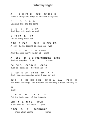 Saturday Night Piano letter notes by Misfits - Arr.Haleale Quildy