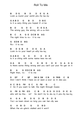 Roll To Me 钢琴字母谱由 Del Amitri - 编曲 Mauddam Linddice