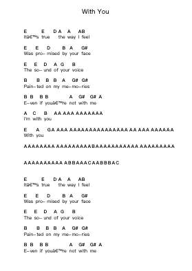 With You ピアノの音符 by Linkin Park - Arr.Yeaten