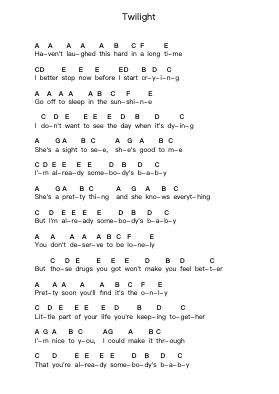Twilight 钢琴字母谱由 Elliott Smith - 编曲 Saxel