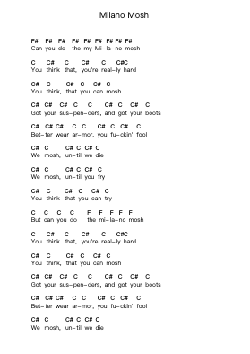 Milano Mosh Piano letter notes by S.O.D. - Arr.Gailgale