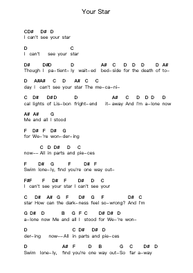 Your Star Piano letter notes by Evanescence - Arr.Croftslop