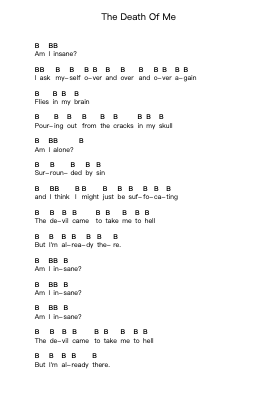 The Death Of Me Piano letter notes by Asking Alexandria - Arr.Maucah
