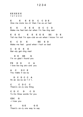 1 2 3 4 Piano letter notes by Plain White T's - Arr.Dempbeau Leighstone