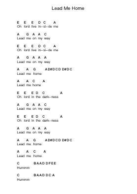 Lead Me Home Piano letter notes by Jamie N Commons - Arr.Boothron