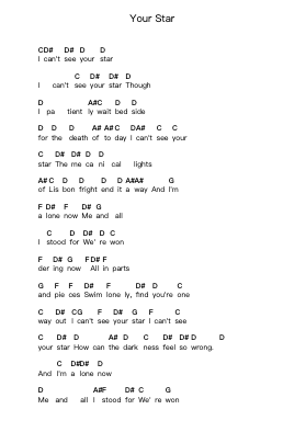 Your Star 鋼琴字母譜由 Evanescence - 編曲 Loulup