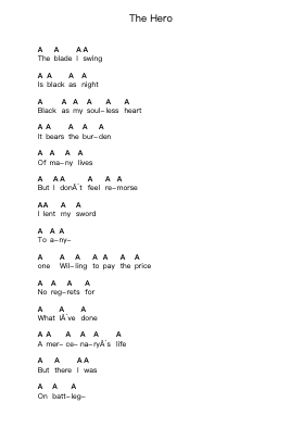 The Hero Piano letter notes by Amon Amarth - Arr.Ranlass Dulelroy