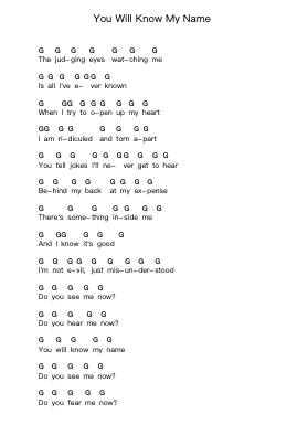 You Will Know My Name Piano letter notes by Arch Enemy - Arr.Diabaird