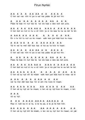Pirun Nyrkki Piano letter notes by Turmion Kätilöt - Arr.Stechill Argale