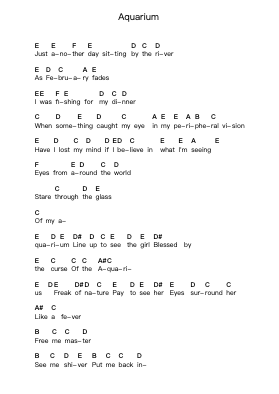 Aquarium Piano letter notes by Haken - Arr.Eipscam Lynpham