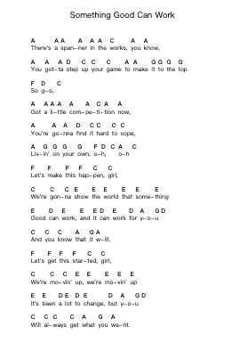Something Good Can Work Piano letter notes by Two Door Cinema Club - Arr.Osrias Drewnia