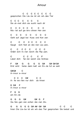 Amour 鋼琴字母譜由 Rammstein - 編曲 Hugnold